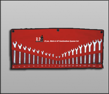 22 Pieces Metric & AF Combination Spanner Set